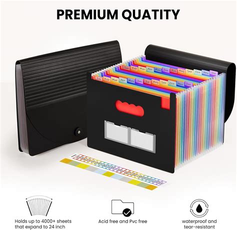Sooez 24 Pockets Expanding File Folder with Blank India | Ubuy