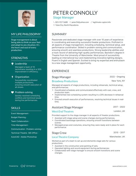 3 Successful Stage Manager Resume Examples And Writing Tips for 2024