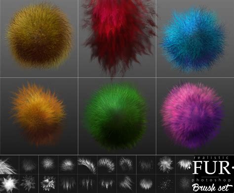 FUR Brush Set. 20 PS-brushes for realistic FUR by EldarZakirov on ...