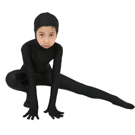 Buy Kids Open Face Zentai Bodysuit Spande Lycra Zentai Dancewear Back ...