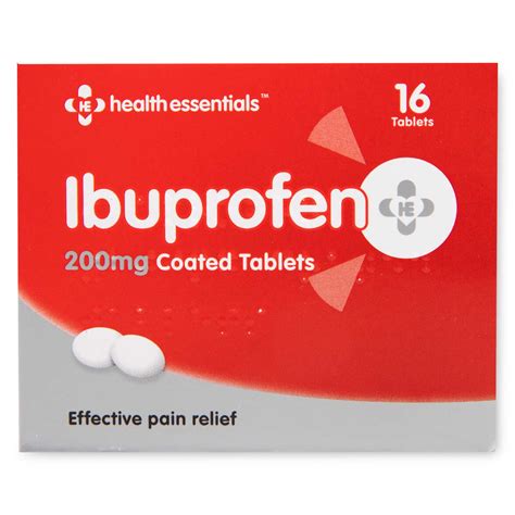 Health Essentials Ibuprofen 200mg Coated Tablets 16 Pack - HelloSupermarket