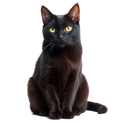 Black cat with bright eyes sitting and looking up 44242746 PNG