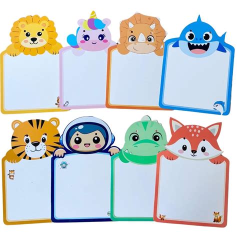 Cots and Cuddles Animal Design Write and Wipe Board for Kids (8pc ...