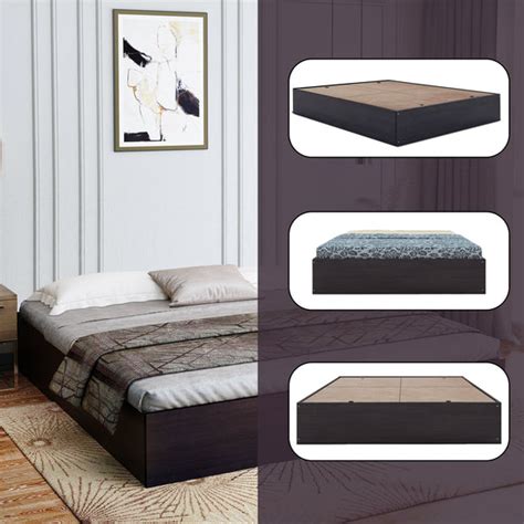 Bharat Lifestyle Clinton Engineered Wood Queen Bed (Wenge)