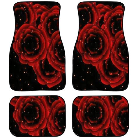 Car Floor Mats Seamless Floral with of red Purple and Pink Roses on ...