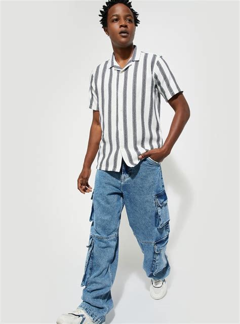 Buy URB_N Men Regular Fit Striped Resort Shirt Online at just Rs. 899.0 ...