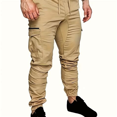 Men's 100% Cotton Solid Cropped Pants Pockets Casual - Temu United Kingdom