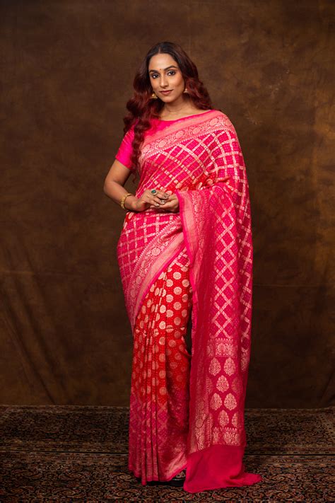 Shop Pure Banarasi Georgette Silk Sarees Online – Panaya