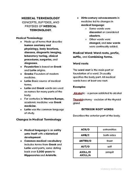 RT CORE 1 1 - dasda - MEDICAL TERMINOLOGY CONCEPTS, SUFFIXES, AND ...