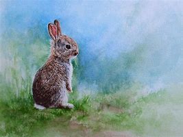 Image result for Black and White Rabbit Painting