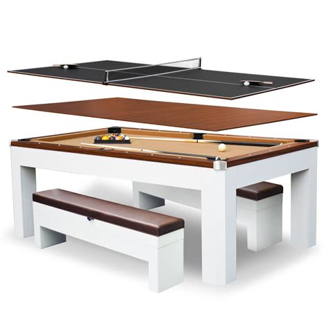 Rustic Grey Pool Table Tennis Combo with Dining Top | Pool table in ...