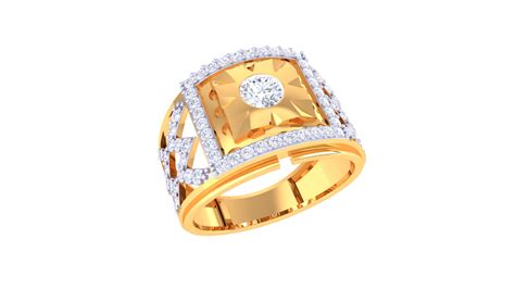 Iconique Aura Quadrant – 0.9 Ct Round Diamond Gold Ring – Starlit Solitaire