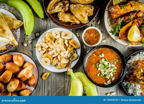 West African Food Assortment Stock Photo - Image of jellof, food: 136692232