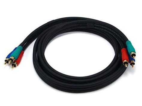 6ft 22AWG 3-RCA Component Video Coaxial Cable (RG-59/U) - Black (960 ...