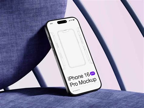 Free iPhone 16 Pro Leaning on Chair Mockup PSD - PsFiles