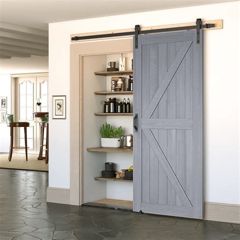 Buy GOLDENPOLEY 36in x 84in Sliding Barn Door with 6.6 FT Barn Door Hardware Kit, DIY Unfinished ...