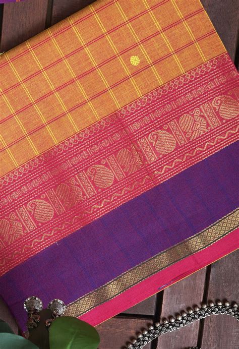 Buy Yellow Pure Pavani Handcrafted Kanchi Cotton Saree-UNM82822 Online ...
