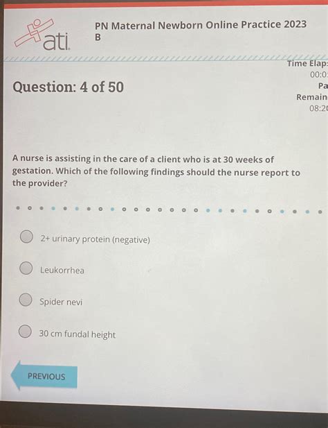 Solved PN Maternal Newborn Online Practice 2023BQuestion: 4 | Chegg.com