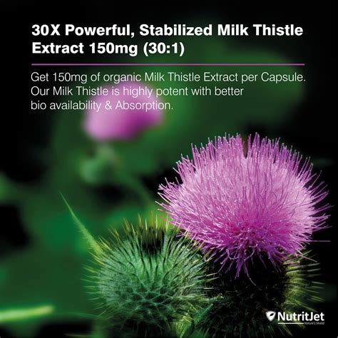 NutritJet Milk Thistle 150mg Capsule: Buy a Pack of 120 Capsules at ...