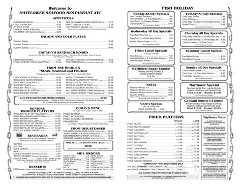 Mayflower Seafood Restaurant Menu - Reidsville, North Carolina | Sirved