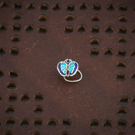 Blue Butterfly Meena Nose Pin – Totapari