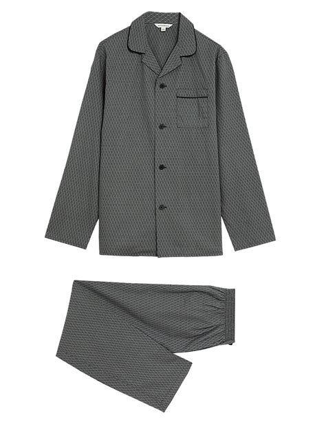 Buy Cotton Rich Chain Print Pyjama Set at Marks & Spencer