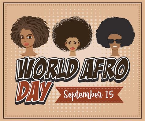Free Vector | World Afro Day September 15 Banner Design