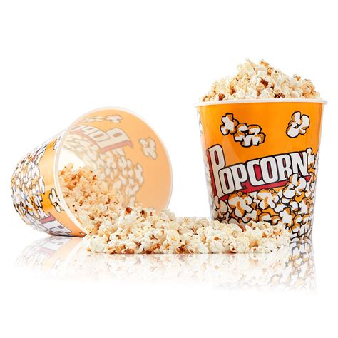 RAYMEA Plastic Popcorn Containers Retro Style Reusable Popcorn Buckets ...