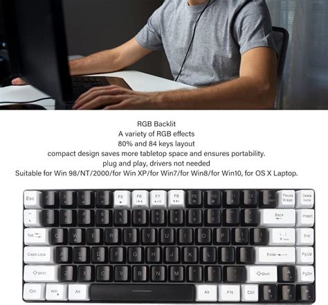 Zunate 80% Mechanical Feeling Gaming Keyboard, 84 India | Ubuy