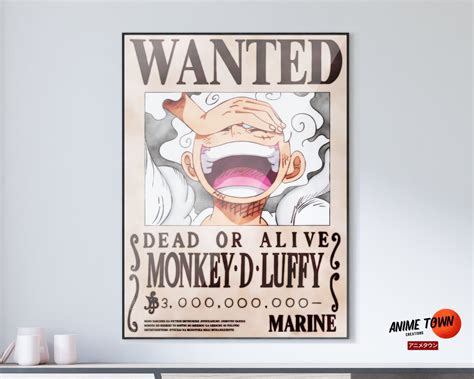 One Piece Luffy Gear 5 Wanted Poster Poster – Anime Town Creations