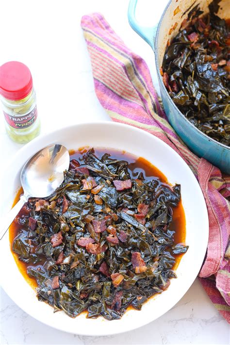 Braised Southern Collard Greens with Bacon - Food Fidelity - Food Fidelity