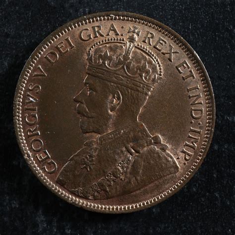 1 cent 1914 Canada one large penny copper King George V c ¢ MS-60 ...
