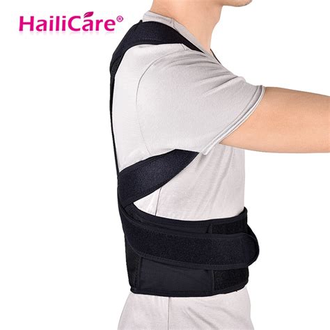 Back Posture Corrector Belt Adjustable Shoulder Lumbar Brace Spine ...