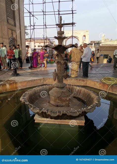 Water Fountain at Charminar in Hyderabad Editorial Photography - Image of bhagyanagaram ...