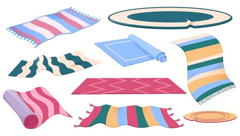 Set of carpets or rugs of different shapes, colors 14718486 Vector Art ...