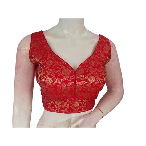 Classic Red Banaras Silk Ready made Saree Blouse: A Timeless Elegance ...