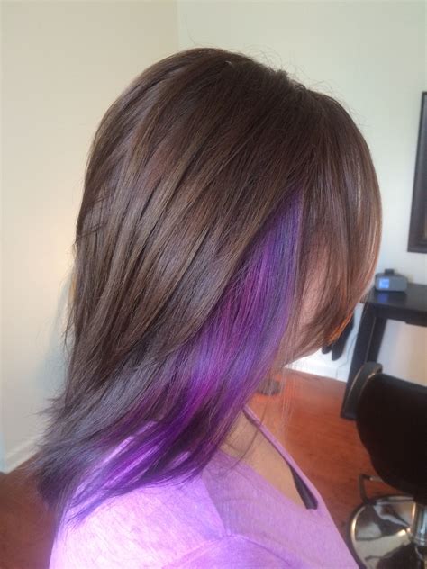 Purple, hair, hot pink, brunette, brown, chunk, chunky highlight ...
