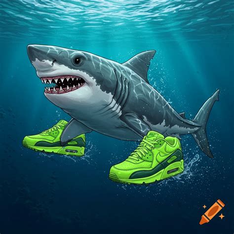 Shark wearing Nike shoes on Craiyon