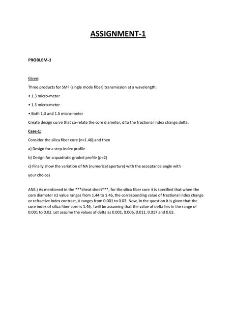 Assignment 1 - ASSIGNMENT- PROBLEM- Given: Three products for SMF ...