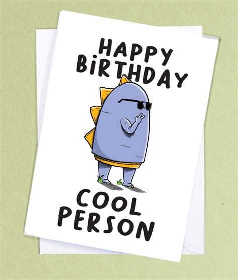Happy Birthday Cool Person / Cool Birthday Card / Kids Birthday Card ...