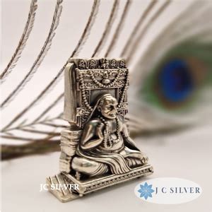 Buy JC SILVER Raghavendra Swamy Pure 925 Silver Idol 1.5 inch 13g ...