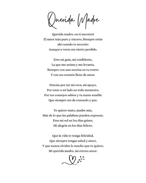 Querida Madre Poema ( A Poem to My Mom| Mother's Day Poem| Dia De Las ...