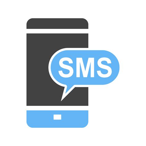 SMS Notification Glyph Blue and Black Icon 10899311 Vector Art at Vecteezy