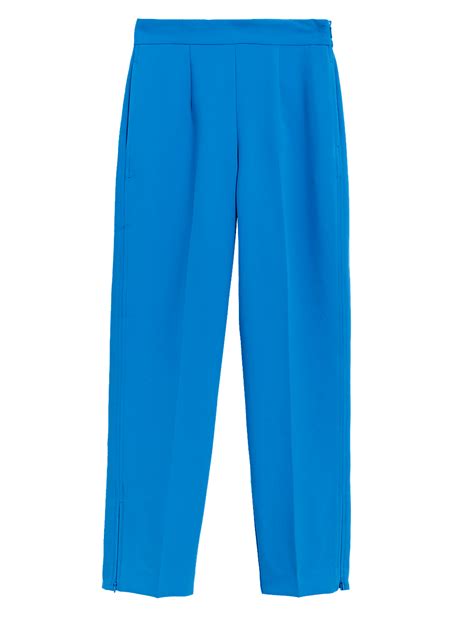 Buy Zip Detail Straight Leg Trousers at Marks & Spencer