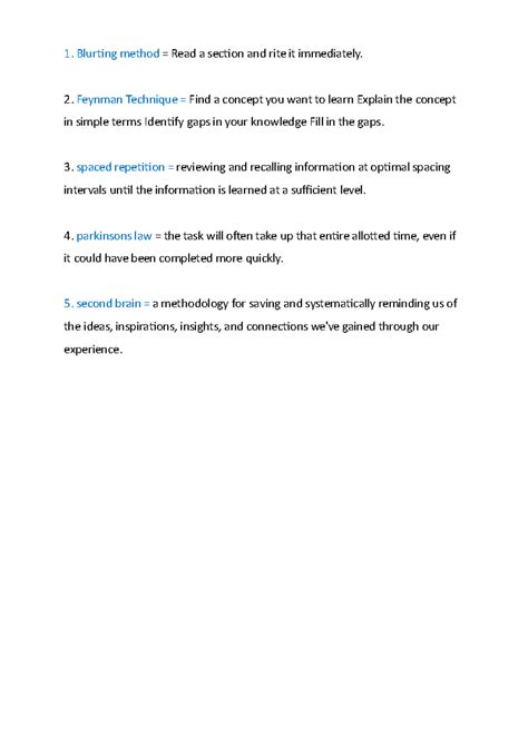 Study LAWS - productivity hacks. - Blurting method = Read a section and ...