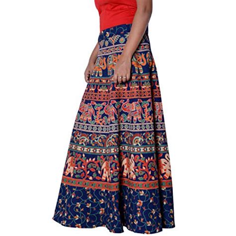 Buy Rajvila Women's Cotton Printed 38 Inch Length Regular Wrap Around ...
