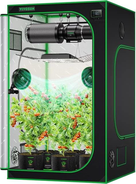 VIVOSUN 4x4 Grow Tent, 48"x48"x80" High Reflective Mylar with ...