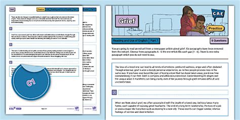 C1 Advanced (CAE) Reading and Use of English -Part 7 (Grief)