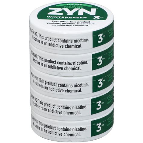 ZYN Wintergreen 3MG – 5CT – Elisa Wholsale