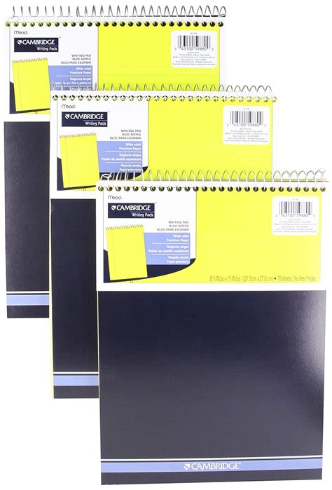 Mead Legal Pad, Top Spiral Bound, Wide Ruled Paper, 70 Sheets Count, 8 ...